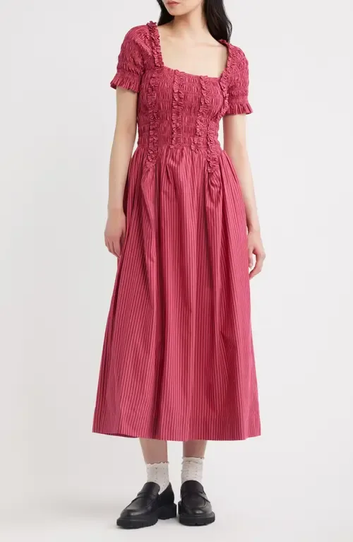 Raphaela Ruffle Midi Dress by Damson Madder
