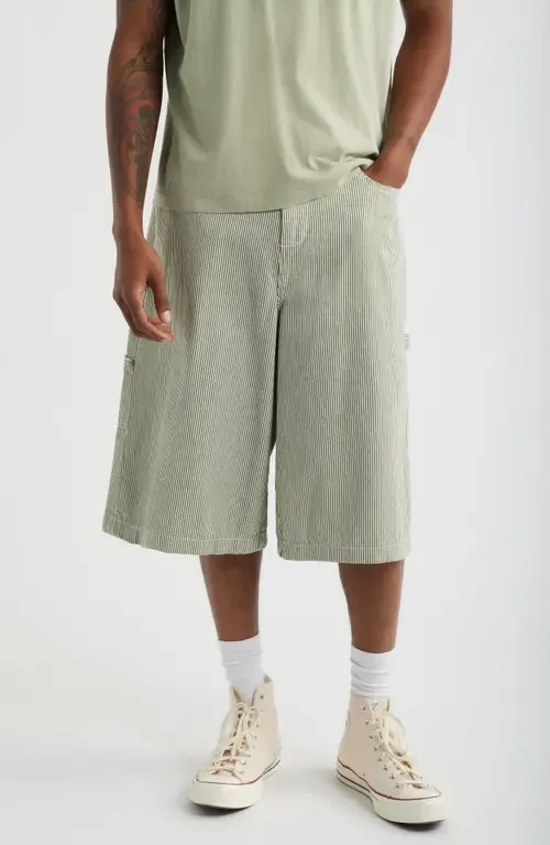 Field Pinstripe Denim Shorts by Elwood