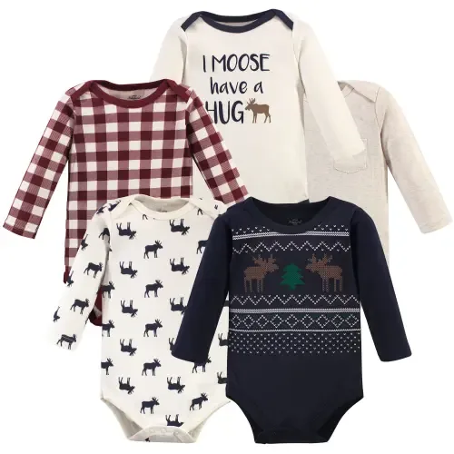 5Pk Long Sleeve Bodysuits by Little Treasure