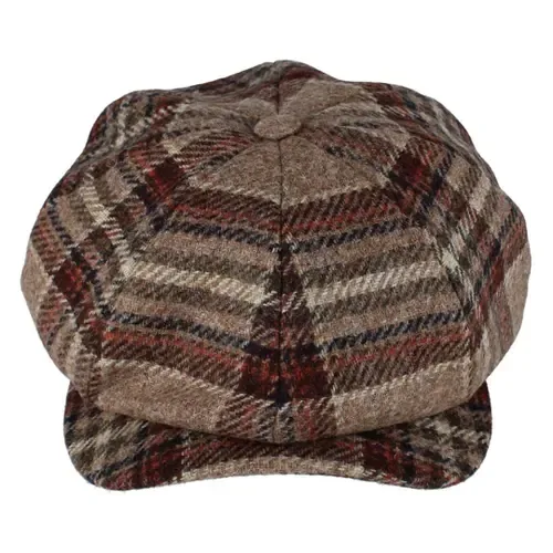 Tweed Check Melange Classic Newsboy Cap by Wigens