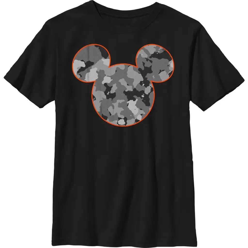 Mickey Mouse Camo Silhouette Short Sleeve Graphic T-Shirt by Mickey & Friends