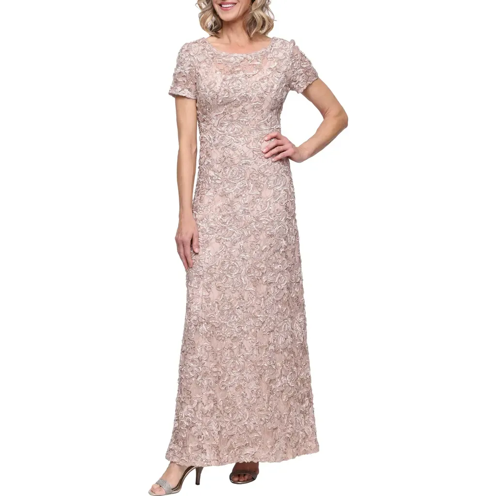 Embellished Soutache A-Line Gown by Alex Evenings