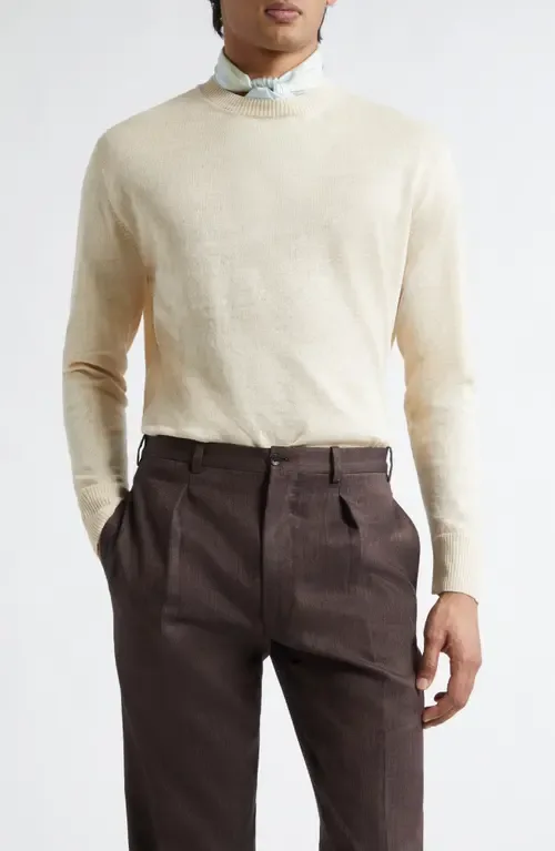 Flax & Cotton Crewneck Sweater by J. Mueser