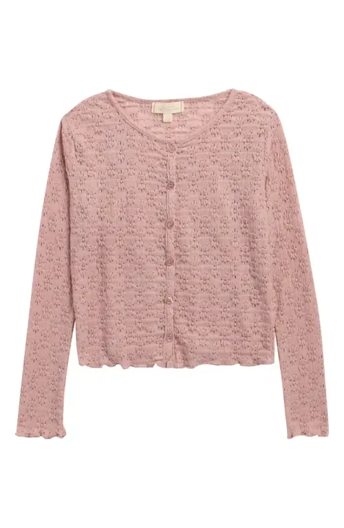Floral Knit Lettuce Edge Cardigan by Walking on Sunshine