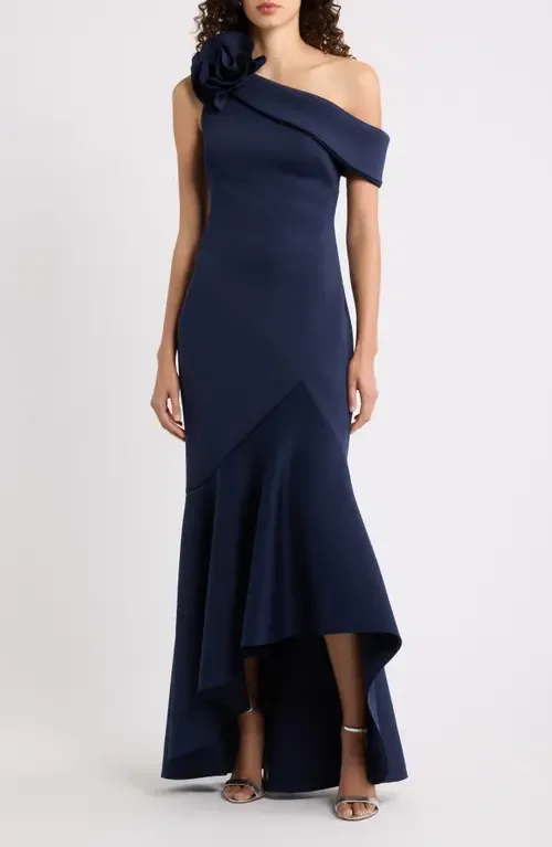 Ruffle One-Shoulder Gown by Eliza J