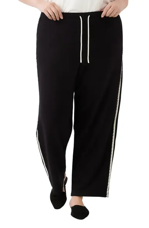 Edge Stitch Wide Leg Sweatpants by Karen Kane