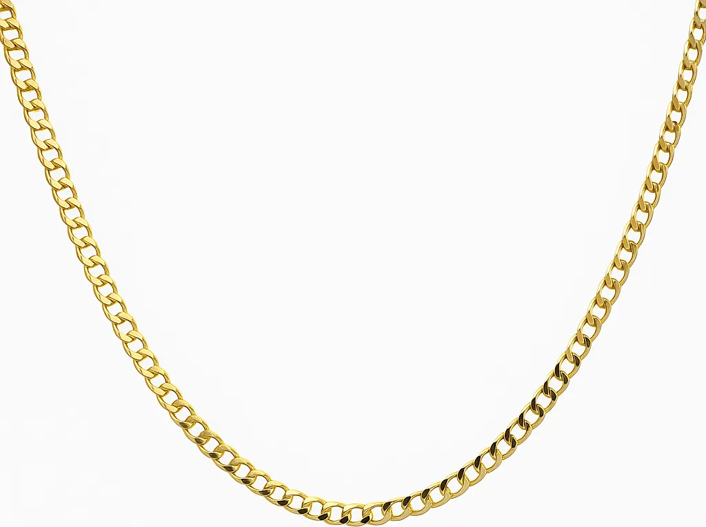 10K Yellow Gold Curb Link Necklace 4.5mm