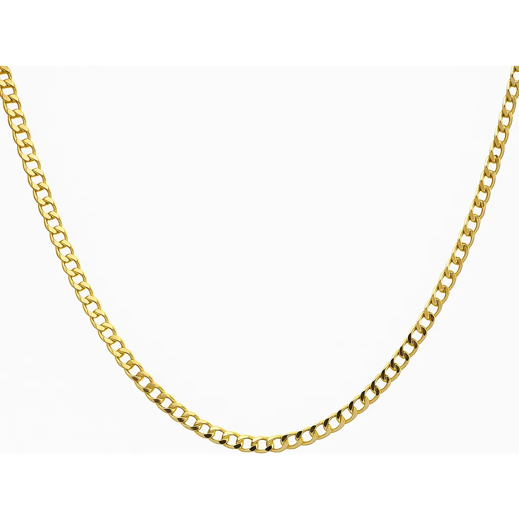 10K Yellow Gold Curb Link Necklace 4.5mm by Ancona Jewelry