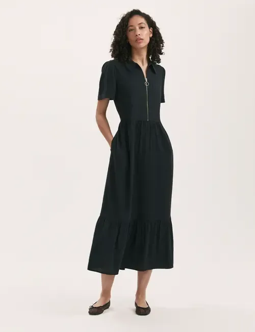 Tania Linen Blend Midi Shirt Dress by Finery London