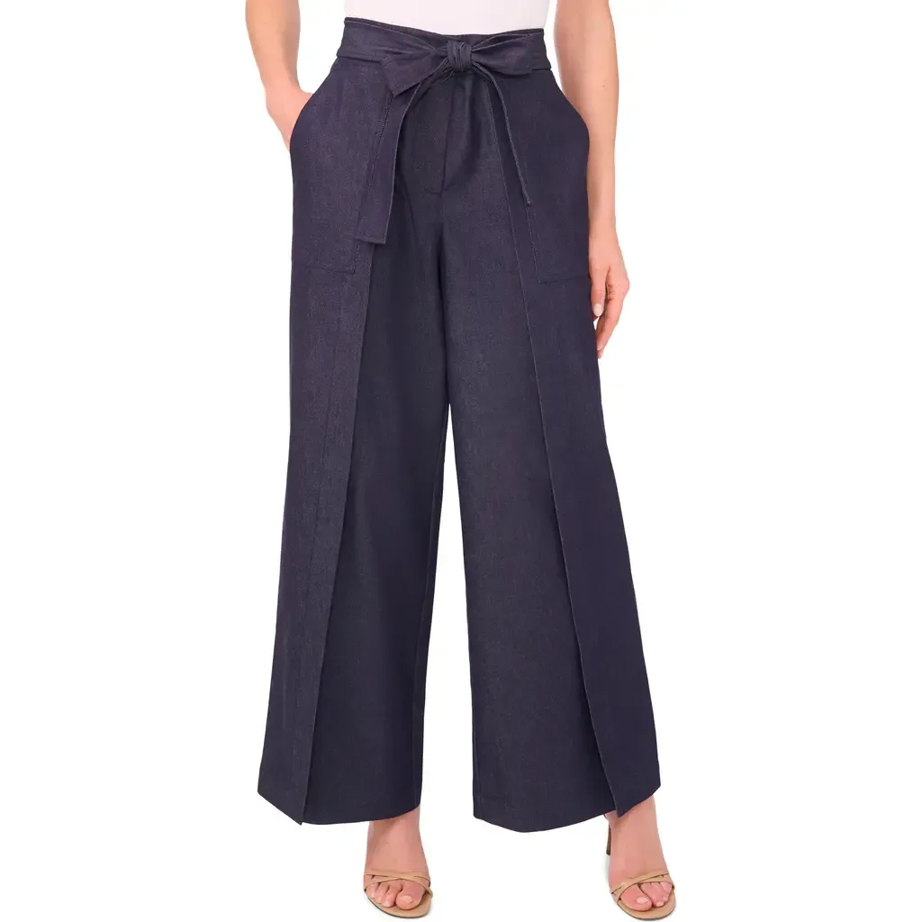 Tie Waist Wide Leg Jeans by CeCe