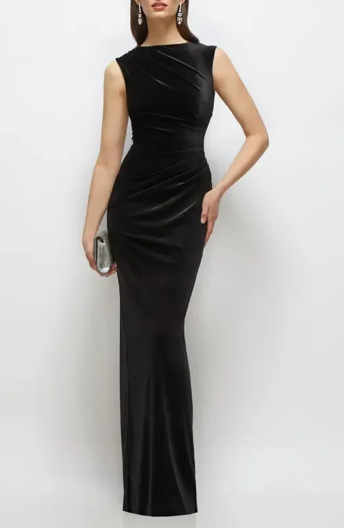 Ruched Velvet Column Gown by After Six