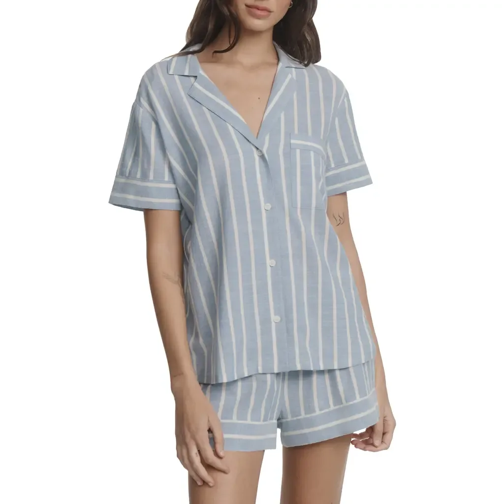 Nautico Stripe Short Sleeve Shirt & Shorts Pajamas by Eberjey