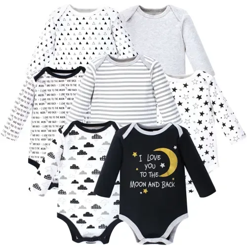 Cotton Long-Sleeve Bodysuits 7-Pack by Hudson Baby