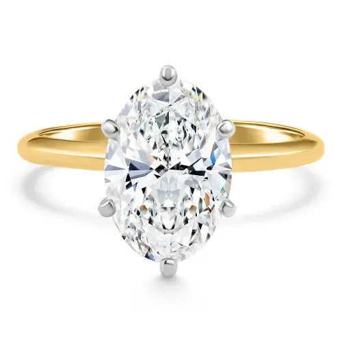 Certified 4Ct Oval Solitaire Diamond Engagement Ring 14k Gold Lab Grown by Bliss Diamond