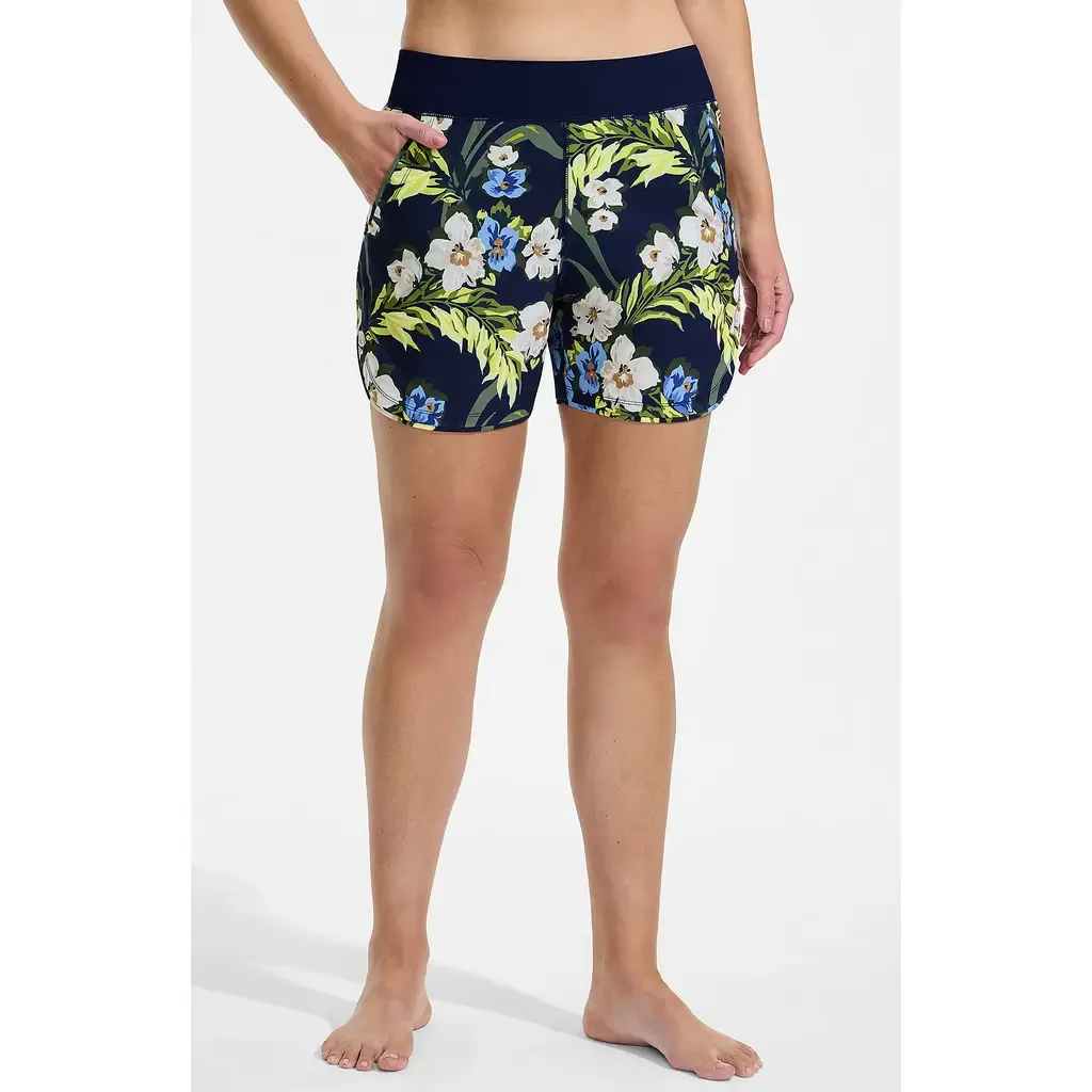 SunShade UPF 50 5" Board Shorts with Panty by Lands' End