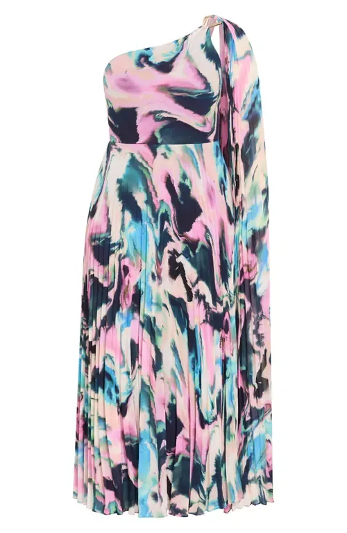 Eloura One-Shoulder Pleated Maxi Dress by City Chic