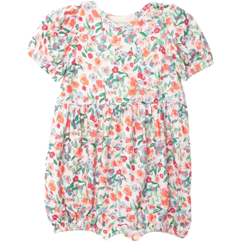 Florentine Short Gathered Sleeve Romper by Mabel + Honey