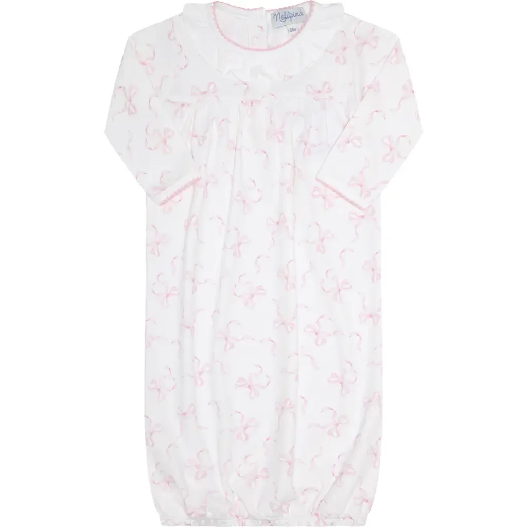 Charming Bows Print Gown - Baby in Pink by Nellapima