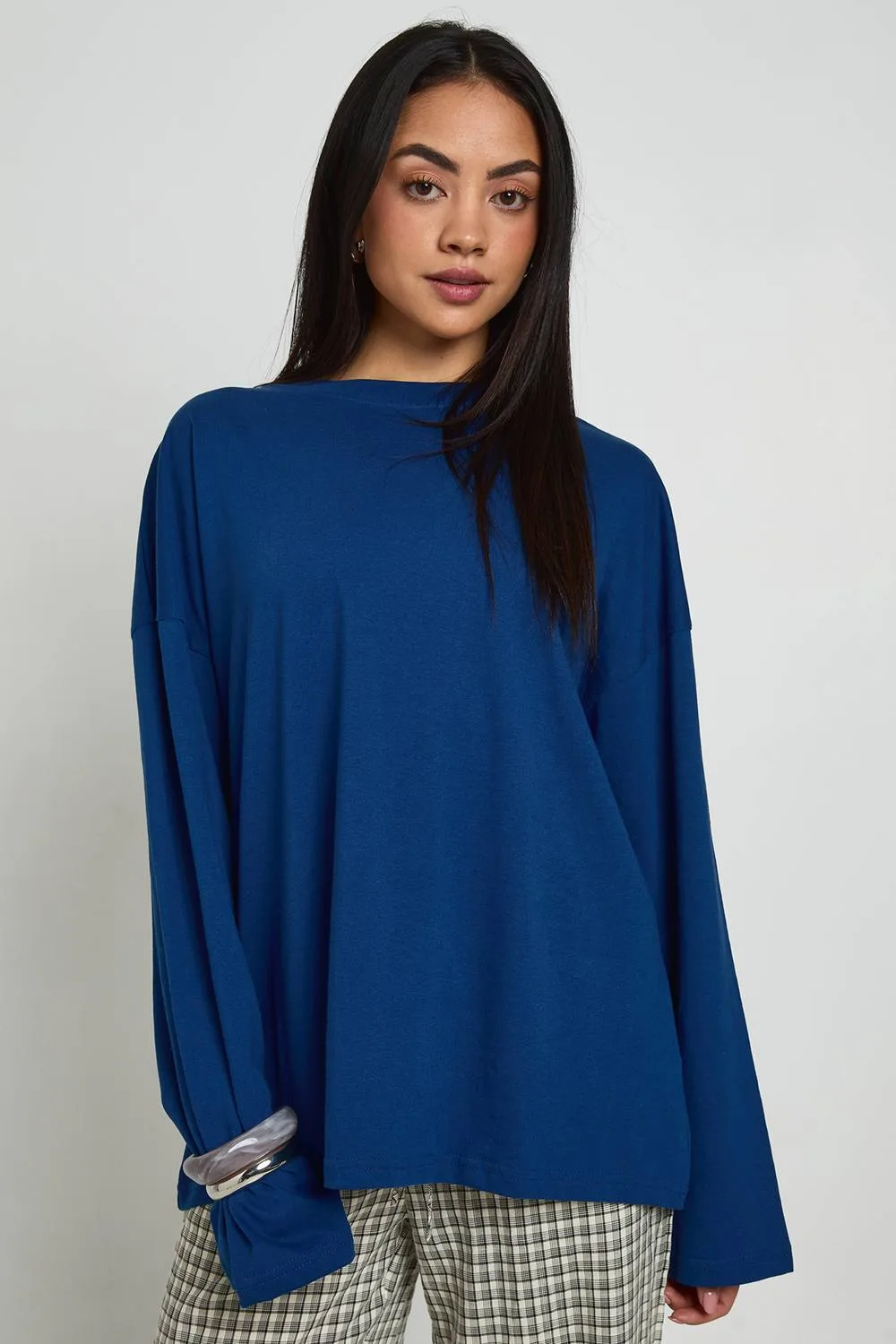 Basic Oversized Long Sleeve T-Shirt by boohoo