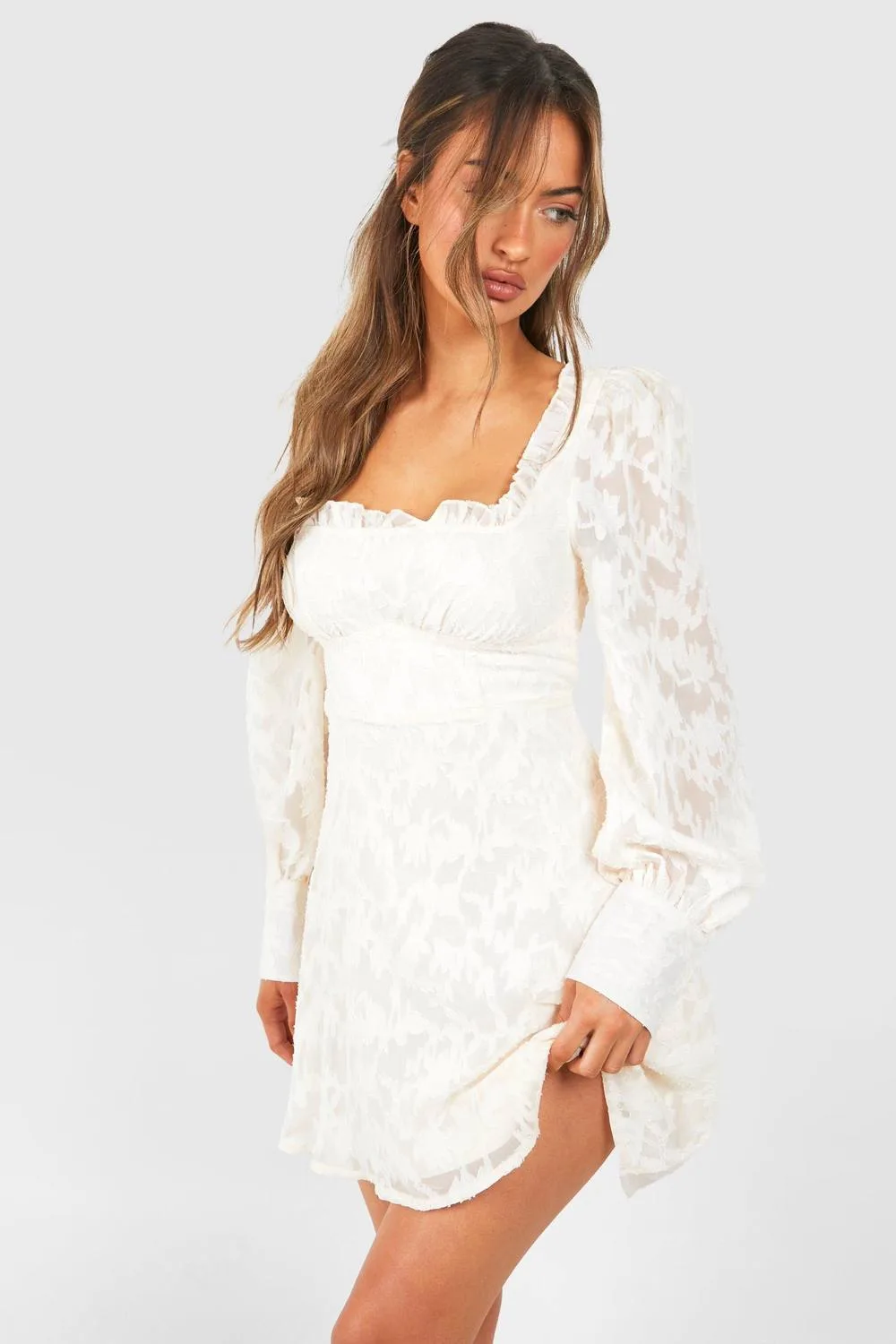 Textured Corset Milkmaid Mini Dress by boohoo