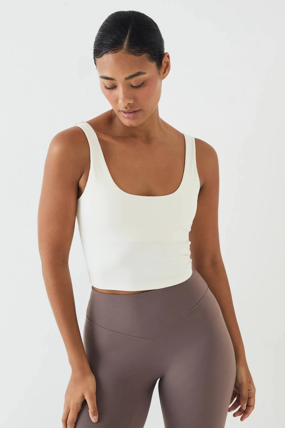 Soft Luxe Square Neck Longline Sports Bra by DSGN Studio