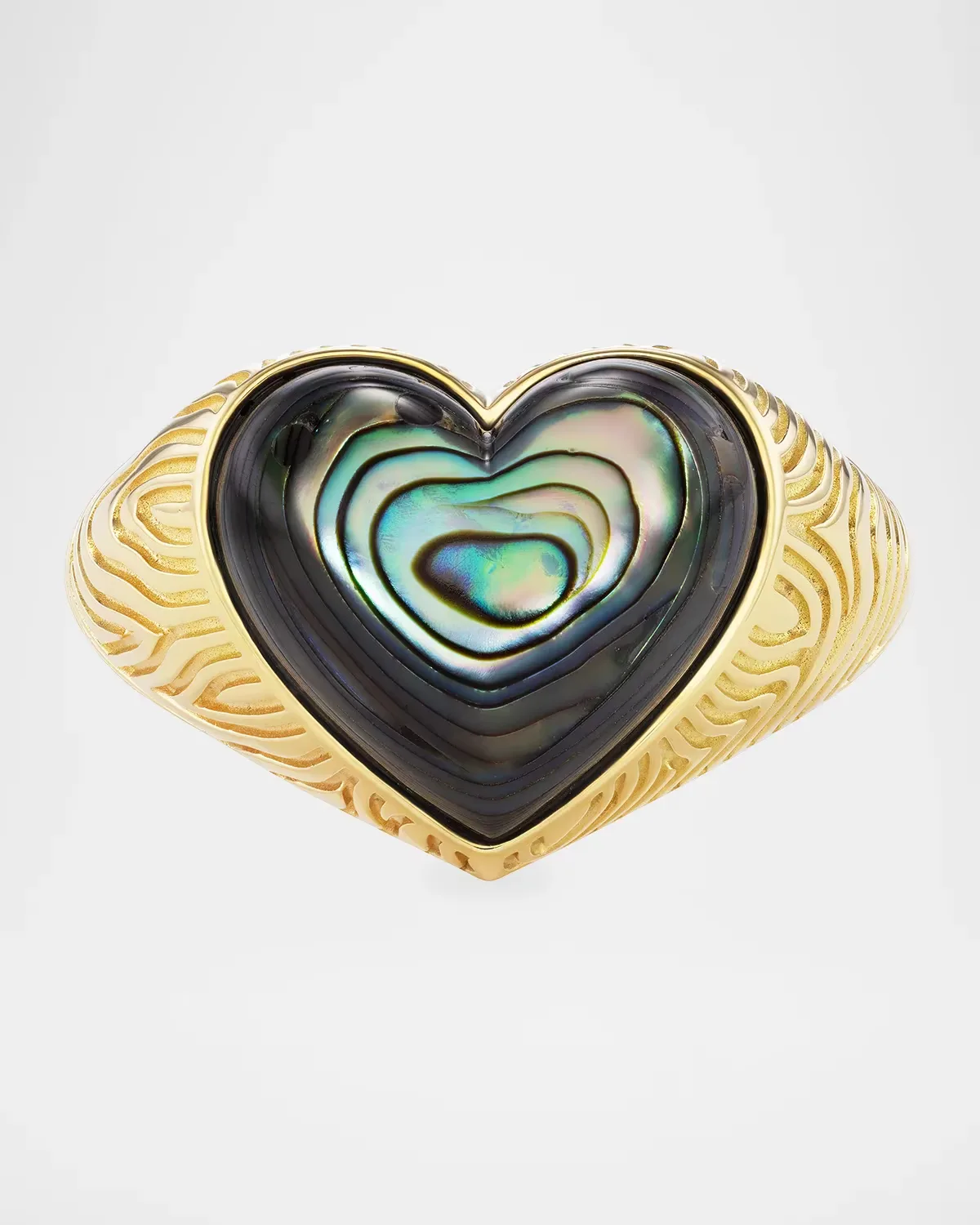 18K Yellow Gold Ripple Ring, Abalone by Emily P. Wheeler