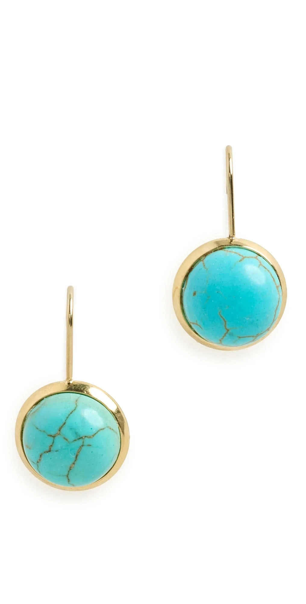 French Hook Turquoise Bezel Drop by SHASHI