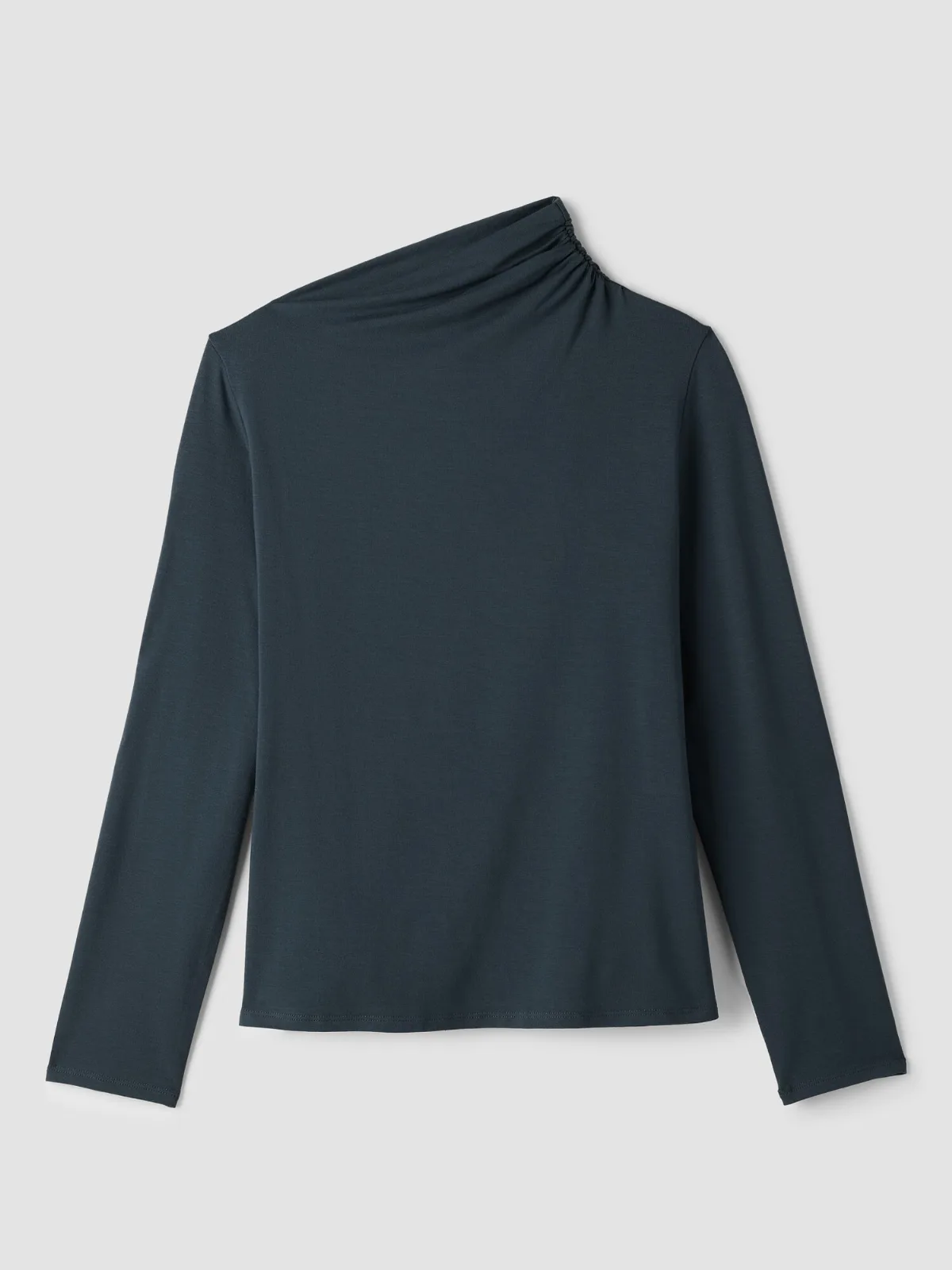 Stretch Jersey Knit Drape Neck Top