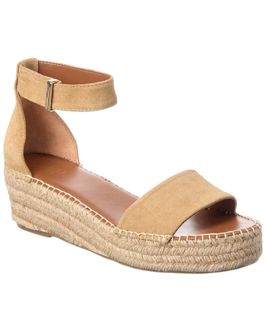 Pela Sandstone Suede & Canvas Sandal by Franco Sarto