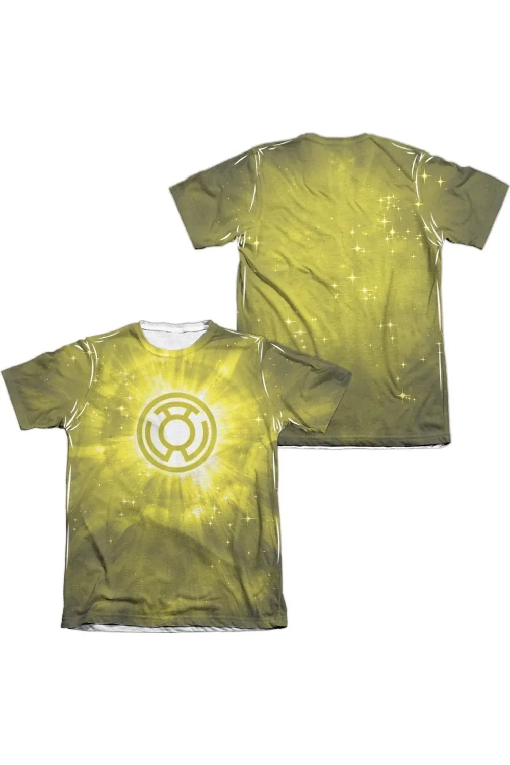 Green Lantern Yellow Energy Front/Back Print 65/35 Poly/Cotton Short Sleeve Tee by Gildan