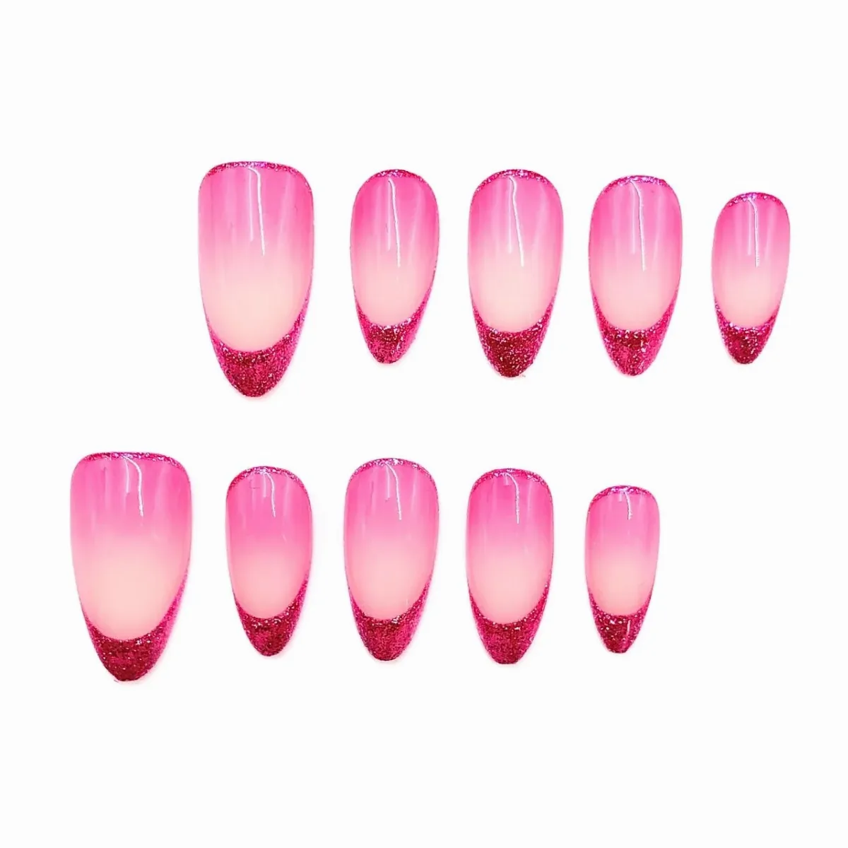 Valentine's Day Short Almond-Shaped Press-On False Nail Set Handmade False Nail Tips by Gothic charm