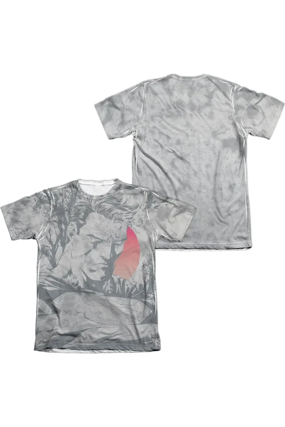 Superman New Day Dawning Front/Back Print 65/35 Poly/Cotton Short Sleeve Tee by Gildan