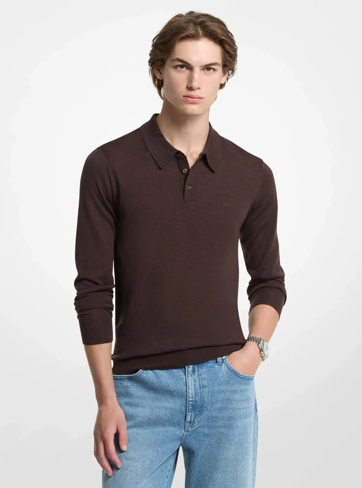 Merino Wool Polo Sweater by Michael Kors
