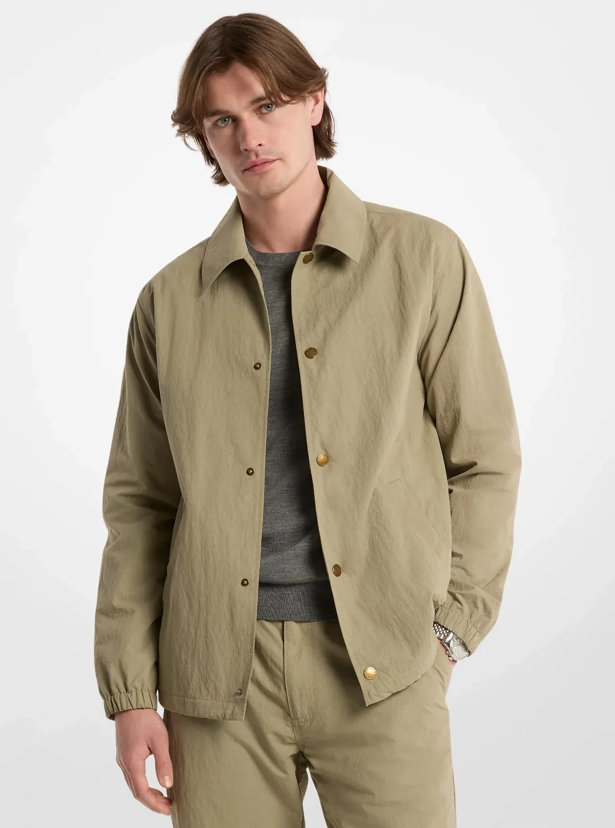 Crinkled Nylon Jacket by Michael Kors