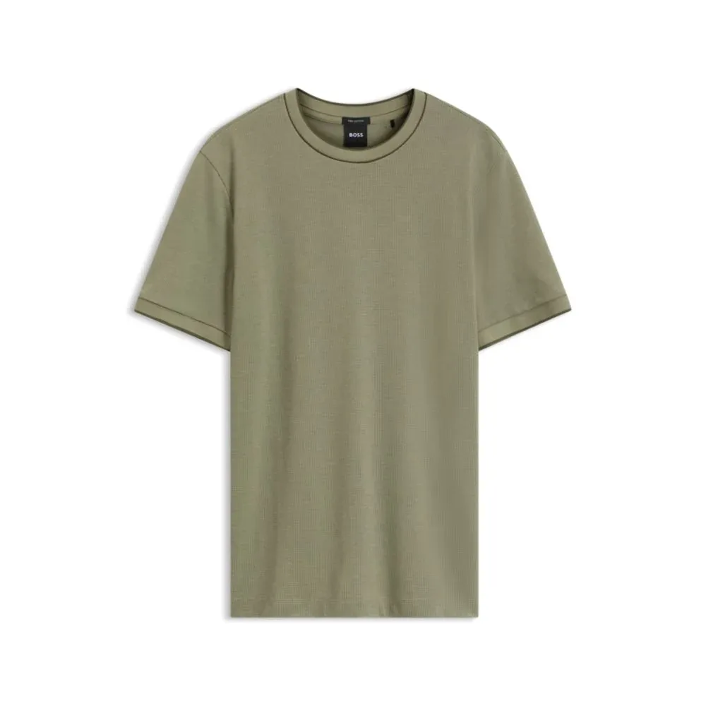 Regular-Fit T-Shirt in Structured Cotton with Tipping Details by BOSS