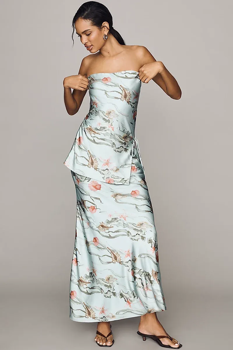 Tiered Strapless Dress by AMUR
