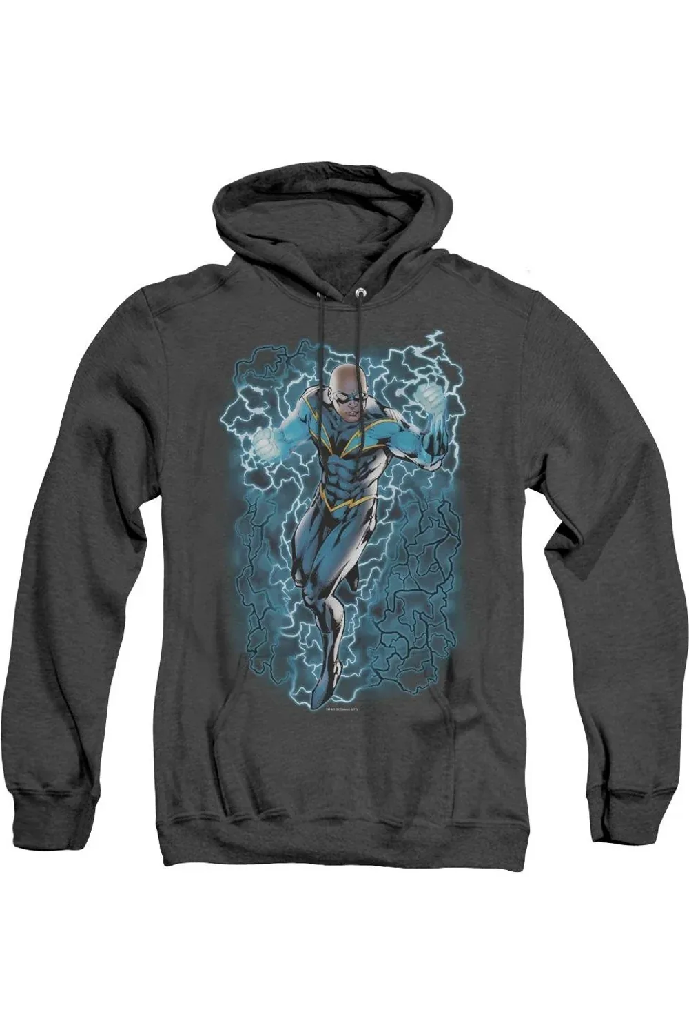 Justice League of America Black Lightning Bolts Heather Hoodie by Gildan
