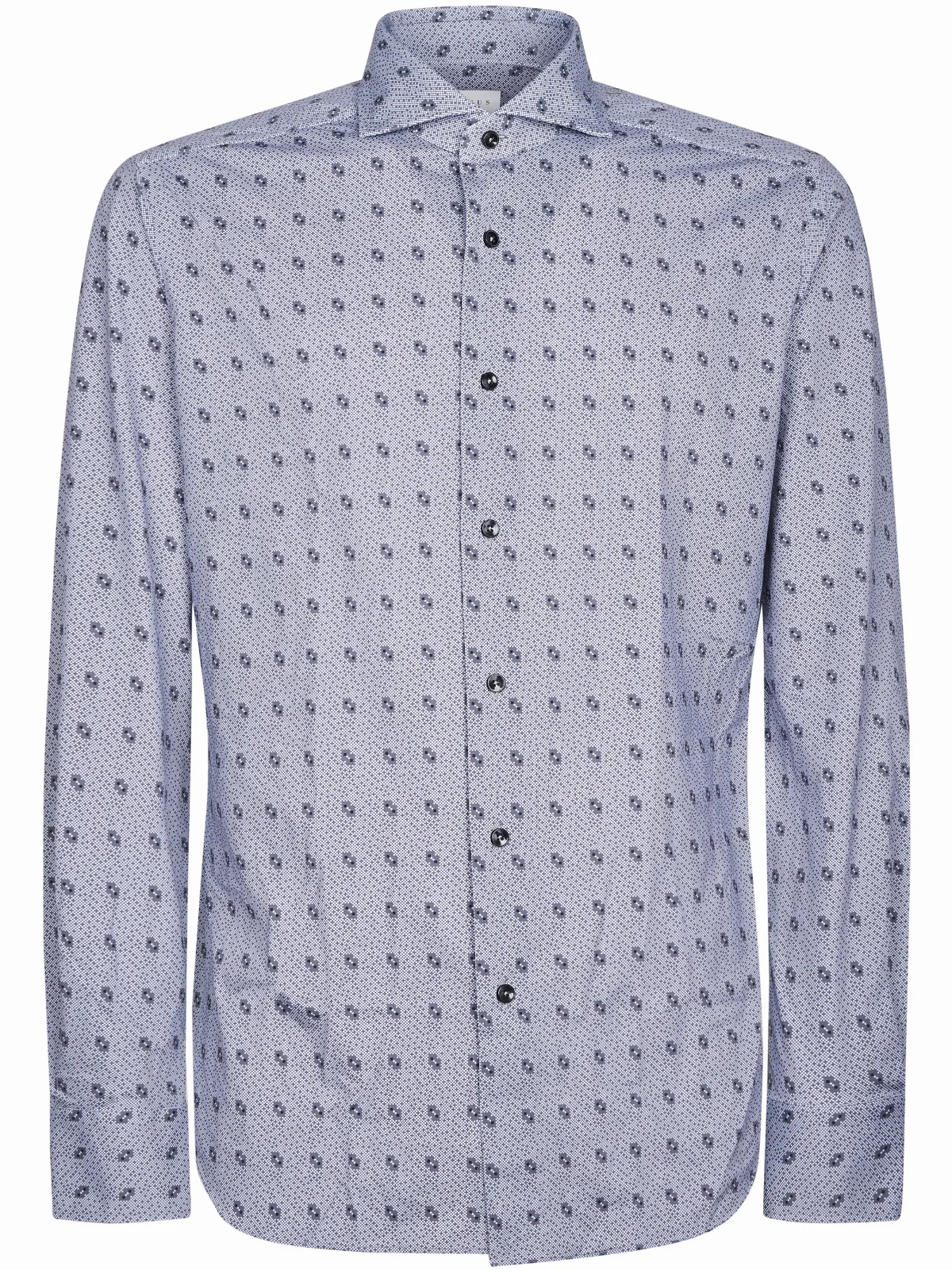 Geometric Pattern Long-Sleeve Button-Up Shirt by XACUS
