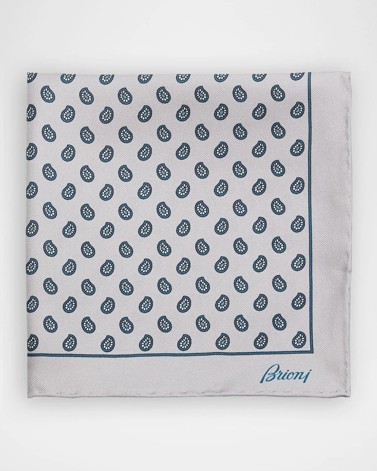 Micro-Paisley Hand-Rolled Silk Pocket Square
