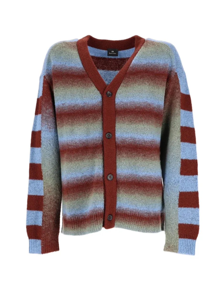Wool-Blend Horizontal Striped Knit Cardigan by Ps Paul Smith