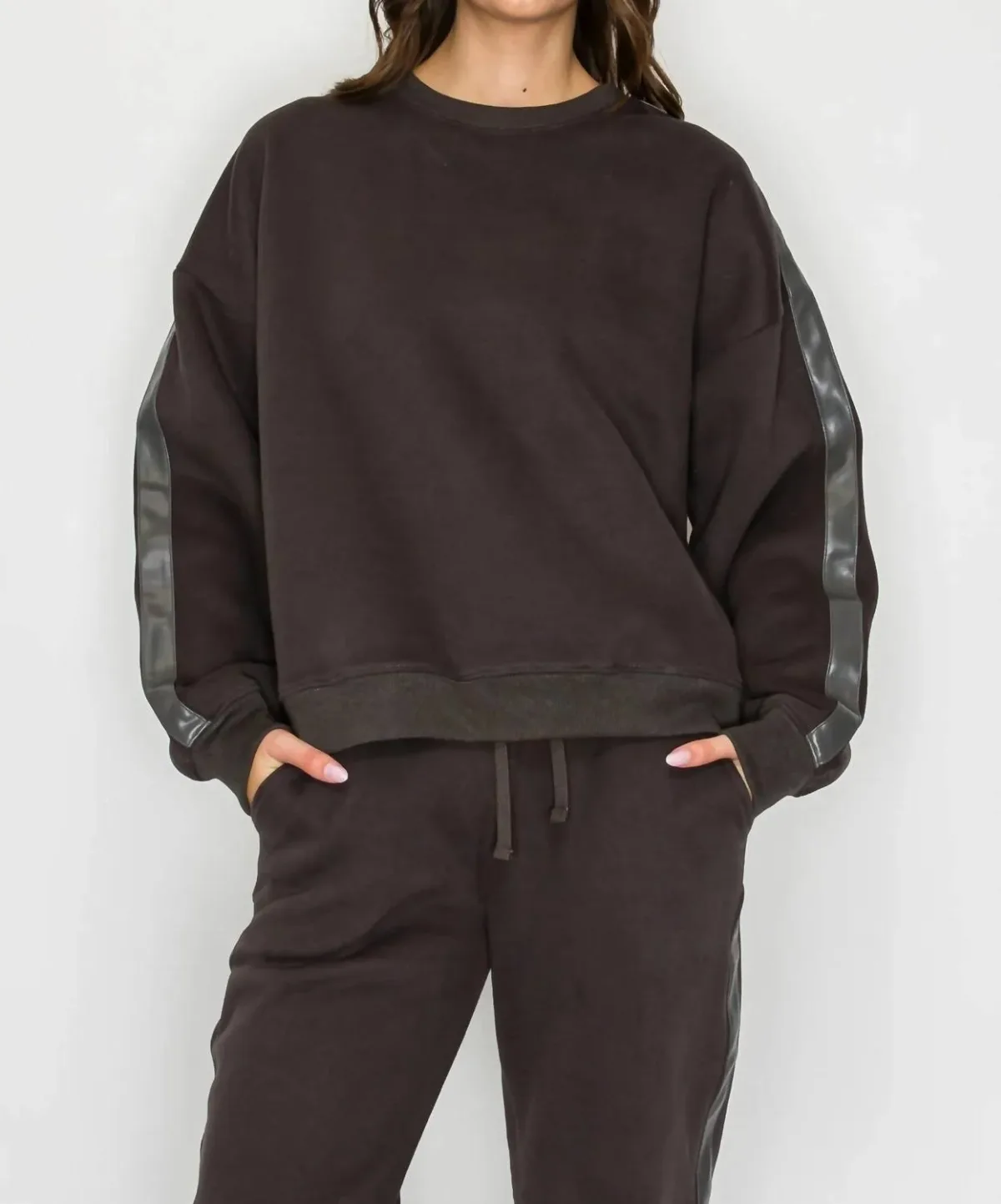 Stride Track Sweatshirt in Charcoal by Knit Riot