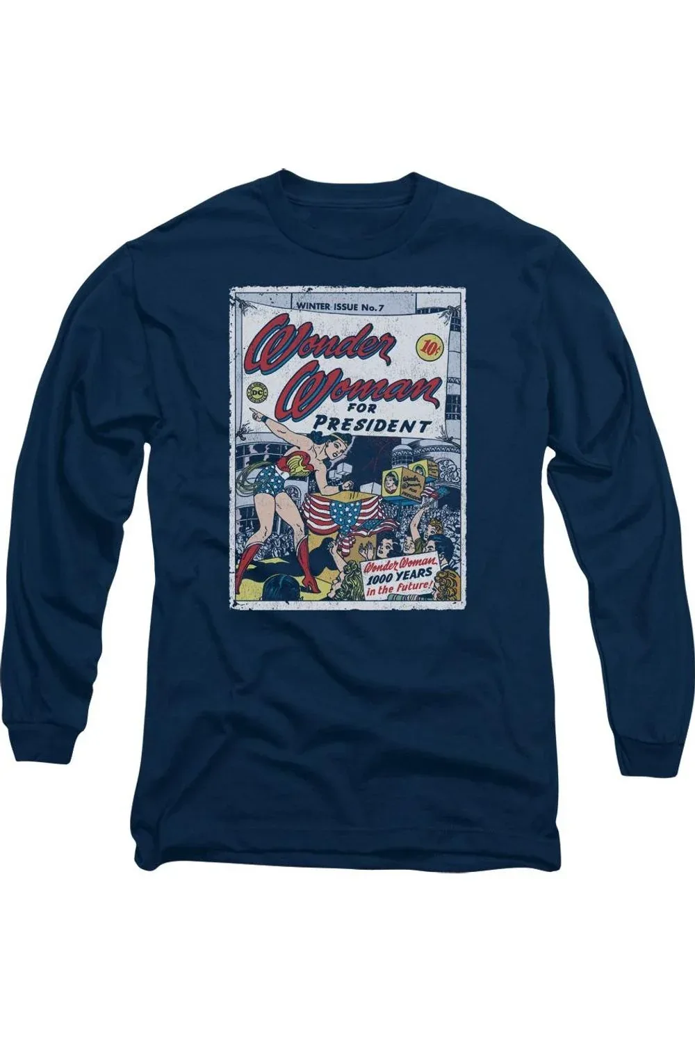 DC Comics Wonder Woman for President Long Sleeve Tee by Gildan