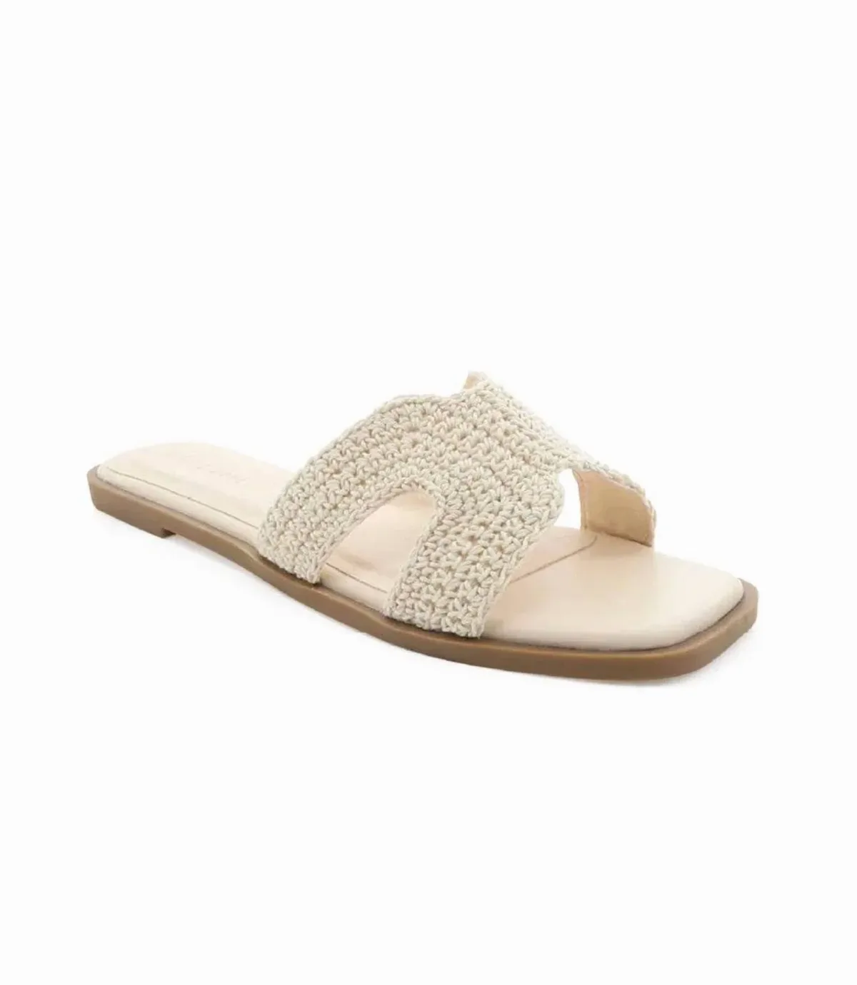 Gordy Cut Out Slide Sandals in Ivory