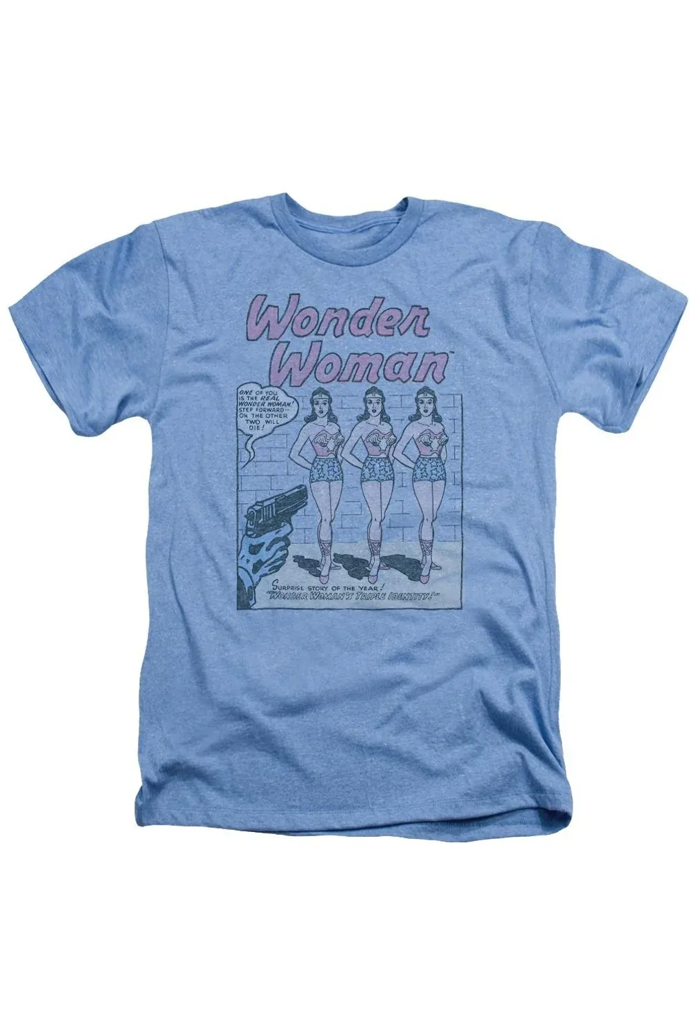 DC Comics Multiple Wonder Woman Heather Tee / T-Shirt by Gildan