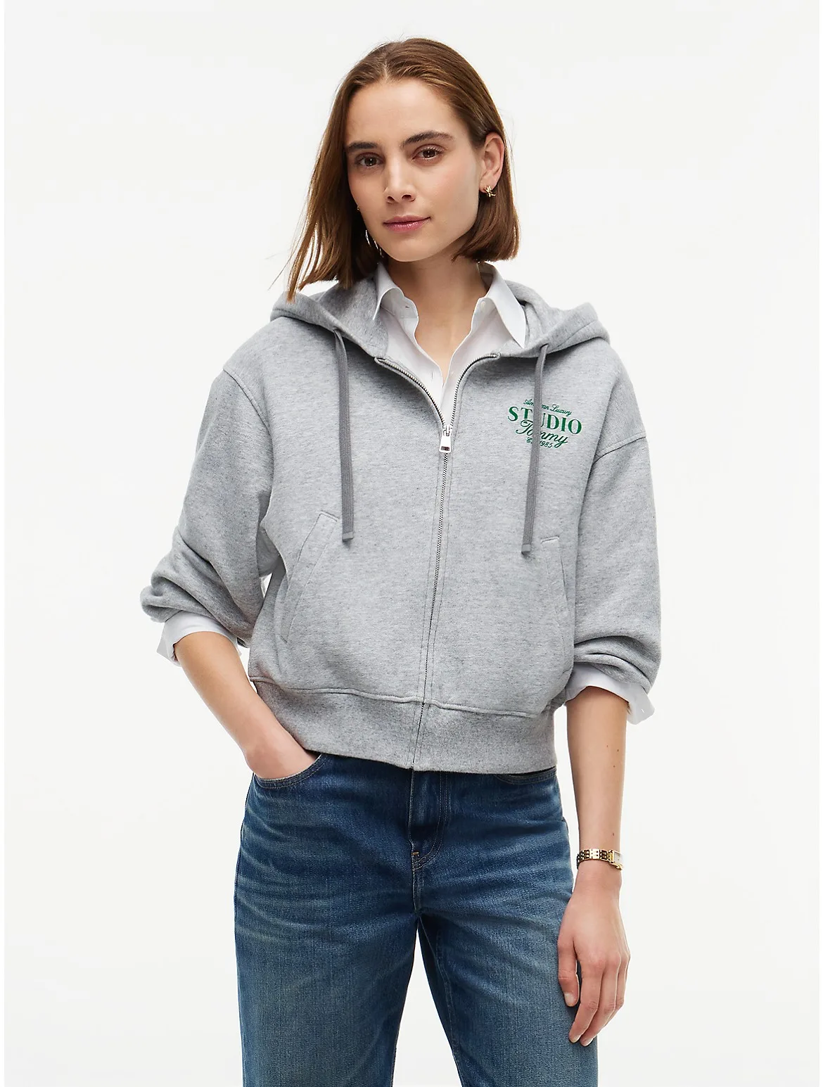 Tommy Studio Logo Zip Hoodie by Tommy Hilfiger