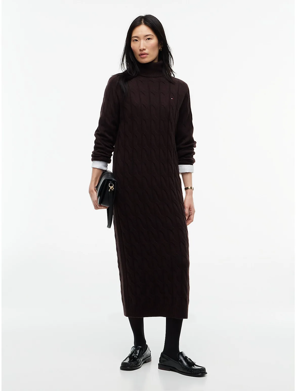 Wool Cable Knit Sweater Dress by Tommy Hilfiger