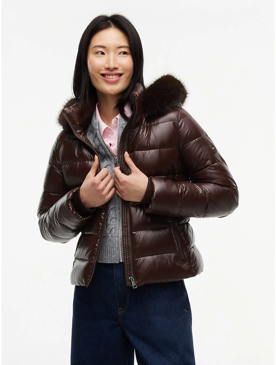 Shiny Down Puffer Jacket by Tommy Hilfiger