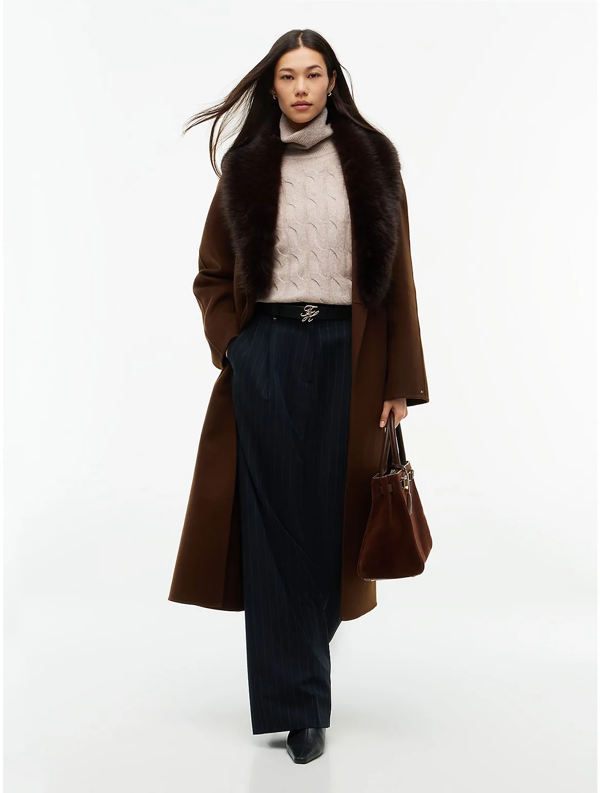 Faux Fur-Trim Wool-Blend Coat by Tommy Hilfiger