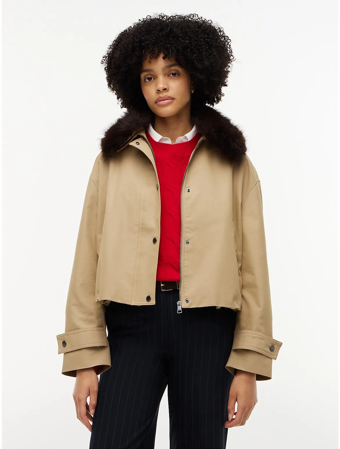 Faux Fur-Trimmed Bomber Jacket by Tommy Hilfiger