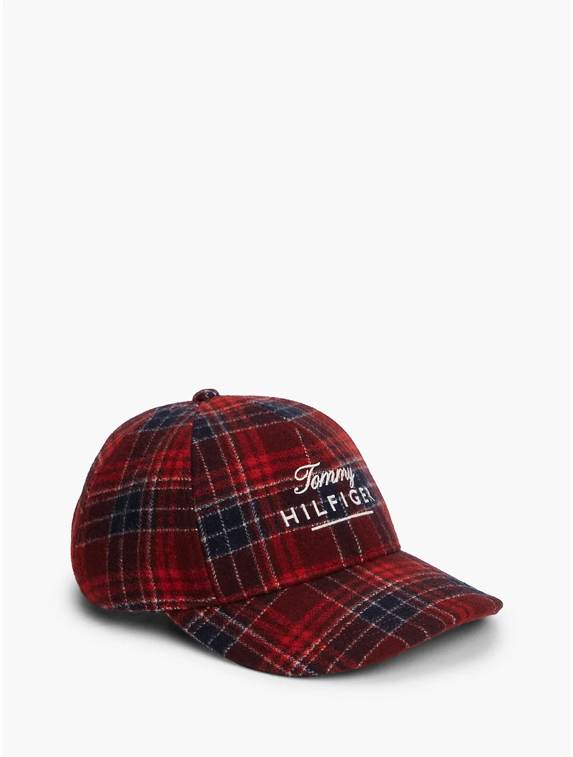 Plaid Wool-Blend Baseball Cap by Tommy Hilfiger